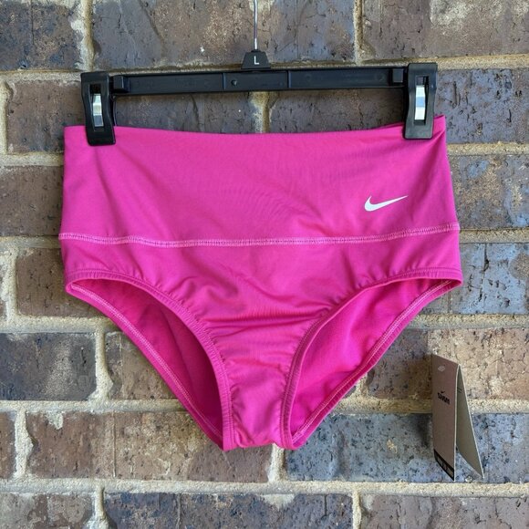 Nike Essential Women's High Waisted Swim Bottoms- Pink - Size S - Picture 1 of 11